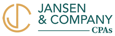 Logo for Lansin & Company CPAs featuring a gold circular design with a stylized L on the left and the company name in teal lettering to the right.